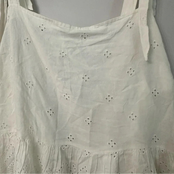 NWT Madewell Rosalie Tie Strap Eyelet Smocked Top in Ivory Sz 3X - Picture 6 of 14